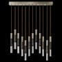 Fine Art Handcrafted Lighting Antonia 5 Light 61" Wide LED Linear Pendant Soft Gold Leaf / Brass / Charcoal