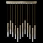 Fine Art Handcrafted Lighting Antonia 5 Light 61" Wide LED Linear Pendant Soft Gold Leaf / Nickel / No Skin