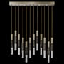 Fine Art Handcrafted Lighting Antonia 5 Light 61" Wide LED Linear Pendant Soft Gold Leaf / Nickel / Charcoal