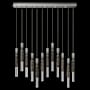 Fine Art Handcrafted Lighting Antonia 5 Light 61" Wide LED Linear Pendant Ombre Silver / Brass / Charcoal