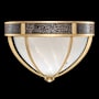 Fine Art Handcrafted Lighting Mirage 3 Light 19" Wide LED Flush Mount Bowl Ceiling Fixture Gold Leaf / Brass / Pebble