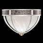 Fine Art Handcrafted Lighting Mirage 3 Light 19" Wide LED Flush Mount Bowl Ceiling Fixture Silver Leaf / Brass / Pebble