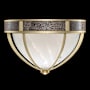 Fine Art Handcrafted Lighting Mirage 3 Light 19" Wide LED Flush Mount Bowl Ceiling Fixture Soft Gold Leaf / Brass / Pebble