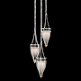Fine Art Handcrafted Lighting Mirage 3 Light 18" Wide Multi Light Pendant Silver Leaf / Brass / Pebble