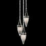 Fine Art Handcrafted Lighting Mirage 3 Light 18" Wide Multi Light Pendant Silver Leaf / Nickel / Black Knight