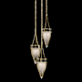Fine Art Handcrafted Lighting Mirage 3 Light 18" Wide Multi Light Pendant Soft Gold Leaf / Nickel / Black Knight