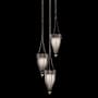 Fine Art Handcrafted Lighting Mirage 3 Light 18" Wide Multi Light Pendant Midnight Steel / Brass / Pebble