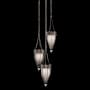 Fine Art Handcrafted Lighting Mirage 3 Light 18" Wide Multi Light Pendant Midnight Steel / Nickel / Pebble