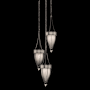 Fine Art Handcrafted Lighting Mirage 3 Light 18" Wide Multi Light Pendant Midnight Steel / Nickel / Coco