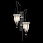 Fine Art Handcrafted Lighting Mirage 2 Light 42" Tall LED Wall Sconce Black Iron / Brass / Coco