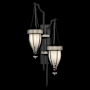 Fine Art Handcrafted Lighting Mirage 2 Light 42" Tall LED Wall Sconce Black Iron / Nickel / Coco