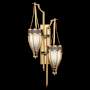 Fine Art Handcrafted Lighting Mirage 2 Light 42" Tall LED Wall Sconce Gold Leaf / Brass / Pebble