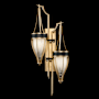 Fine Art Handcrafted Lighting Mirage 2 Light 42" Tall LED Wall Sconce Gold Leaf / Brass / Black Knight