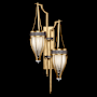 Fine Art Handcrafted Lighting Mirage 2 Light 42" Tall LED Wall Sconce Gold Leaf / Nickel / Pebble