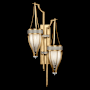 Fine Art Handcrafted Lighting Mirage 2 Light 42" Tall LED Wall Sconce Gold Leaf / Nickel / Coco