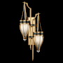 Fine Art Handcrafted Lighting Mirage 2 Light 42" Tall LED Wall Sconce Gold Leaf / Nickel / Black Knight