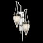 Fine Art Handcrafted Lighting Mirage 2 Light 42" Tall LED Wall Sconce Silver Leaf / Brass / Black Knight