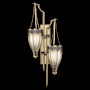 Fine Art Handcrafted Lighting Mirage 2 Light 42" Tall LED Wall Sconce Soft Gold Leaf / Brass / Pebble