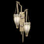 Fine Art Handcrafted Lighting Mirage 2 Light 42" Tall LED Wall Sconce Soft Gold Leaf / Brass / Coco