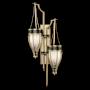 Fine Art Handcrafted Lighting Mirage 2 Light 42" Tall LED Wall Sconce Soft Gold Leaf / Brass / Black Knight