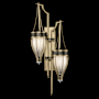 Fine Art Handcrafted Lighting Mirage 2 Light 42" Tall LED Wall Sconce Soft Gold Leaf / Nickel / Black Knight