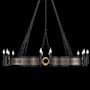 Fine Art Handcrafted Lighting Mirage 12 Light 50" Wide Taper Candle Style Chandelier Black Iron / Brass / Pebble