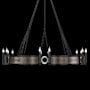 Fine Art Handcrafted Lighting Mirage 12 Light 50" Wide Taper Candle Style Chandelier Black Iron / Nickel / Pebble