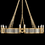 Fine Art Handcrafted Lighting Mirage 12 Light 50" Wide Taper Candle Style Chandelier Gold Leaf / Brass / Coco