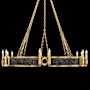 Fine Art Handcrafted Lighting Mirage 12 Light 50" Wide Taper Candle Style Chandelier Gold Leaf / Brass / Black Knight