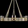 Fine Art Handcrafted Lighting Mirage 12 Light 50" Wide Taper Candle Style Chandelier Soft Gold Leaf / Brass / Coco