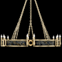 Fine Art Handcrafted Lighting Mirage 12 Light 50" Wide Taper Candle Style Chandelier Soft Gold Leaf / Brass / Black Knight