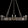 Fine Art Handcrafted Lighting Mirage 12 Light 50" Wide Taper Candle Style Chandelier Midnight Steel / Brass / Pebble