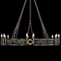 Fine Art Handcrafted Lighting Mirage 12 Light 50" Wide Taper Candle Style Chandelier Midnight Steel / Brass / Black Knight