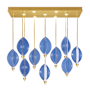 Fine Art Handcrafted Lighting Embark 7 Light 59" Wide LED Linear Pendant Gold / Blue