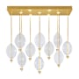 Fine Art Handcrafted Lighting Embark 7 Light 59" Wide LED Linear Pendant Gold / Clear