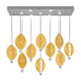Fine Art Handcrafted Lighting Embark 7 Light 59" Wide LED Linear Pendant Silver / Amber