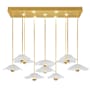 Fine Art Handcrafted Lighting Embark 7 Light 62" Wide LED Linear Pendant Gold / Clear