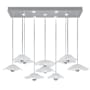 Fine Art Handcrafted Lighting Embark 7 Light 62" Wide LED Linear Pendant Silver / Clear