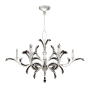 Fine Art Handcrafted Lighting Beveled Arcs 57" Round Chandelier with Arcing Beveled Crystal Silver Leaf