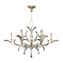 Fine Art Handcrafted Lighting Beveled Arcs 57" Round Chandelier with Arcing Beveled Crystal Muted Silver