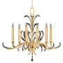 Fine Art Handcrafted Lighting Beveled Arcs 6 Light 37" Wide Crystal Chandelier Gold Leaf