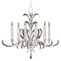 Fine Art Handcrafted Lighting Beveled Arcs 6 Light 37" Wide Crystal Chandelier Silver Leaf