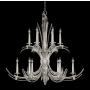 Fine Art Handcrafted Lighting Trevi 12 Light 42" Wide Crystal Abstract Chandelier Silver