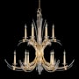 Fine Art Handcrafted Lighting Trevi 12 Light 42" Wide Crystal Abstract Chandelier Gold