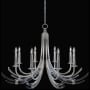 Fine Art Handcrafted Lighting Trevi 8 Light 40" Wide Crystal Abstract Chandelier Silver