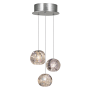 Fine Art Handcrafted Lighting Natural Inspirations 3 Light 9" Wide LED Crystal Multi Light Pendant Silver Leaf