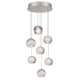 Fine Art Handcrafted Lighting Natural Inspirations 7 Light 14" Wide LED Crystal Multi Light Pendant Silver Leaf