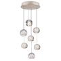 Fine Art Handcrafted Lighting Natural Inspirations 7 Light 14" Wide LED Crystal Multi Light Pendant Gold Tone Silver Leaf