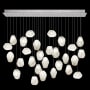 Fine Art Handcrafted Lighting Natural Inspirations 28 Light 54" Wide LED Crystal Multi Light Pendant Silver Leaf