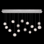 Fine Art Handcrafted Lighting Natural Inspirations 15 Light 48" Wide LED Crystal Multi Light Pendant Silver Leaf